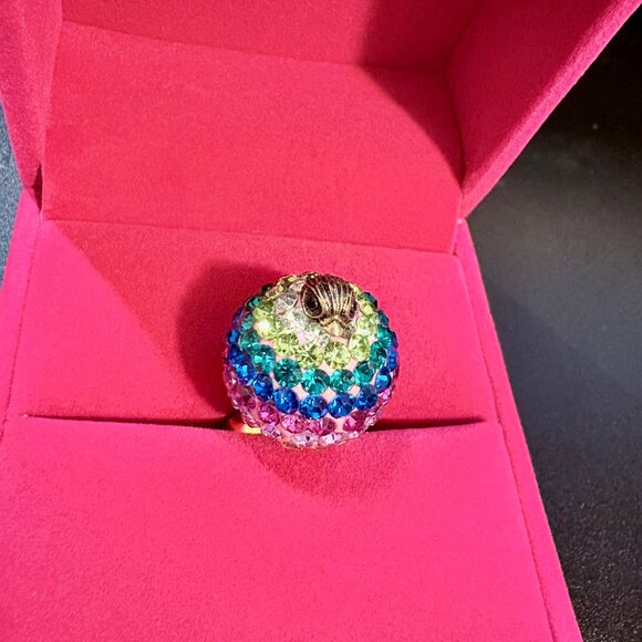Stunning NIB Kurt Geiger London Rainbow Pave Bubble Ring - Picture 5 of 6